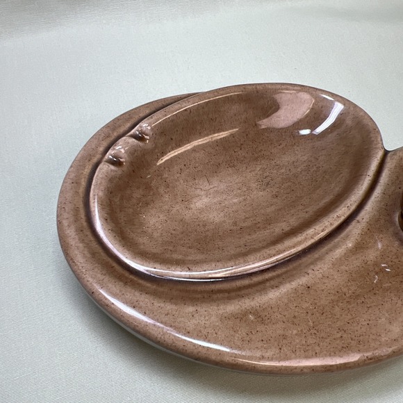 Vintage OWL Ceramic Dish Glossy Brown Ashtray Jewelry Soap Trinket MCM 70s‎ 80s - Picture 8 of 11